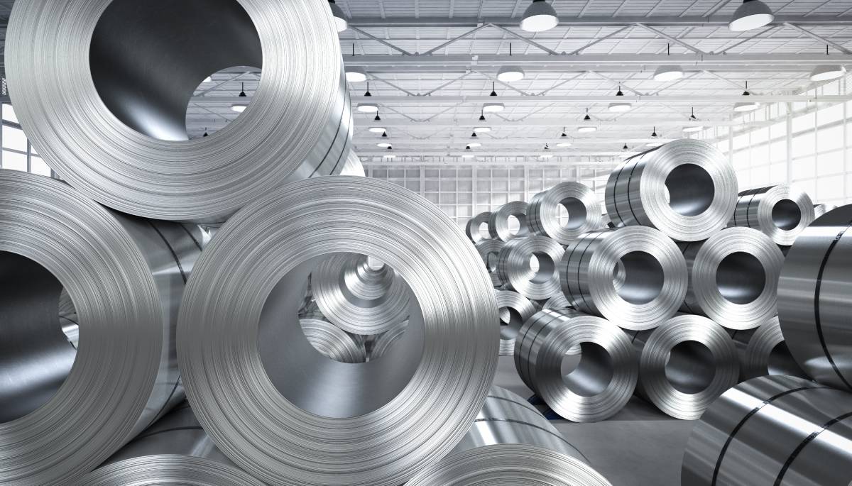 Rolled metal coils for industrial manufacturing and trade